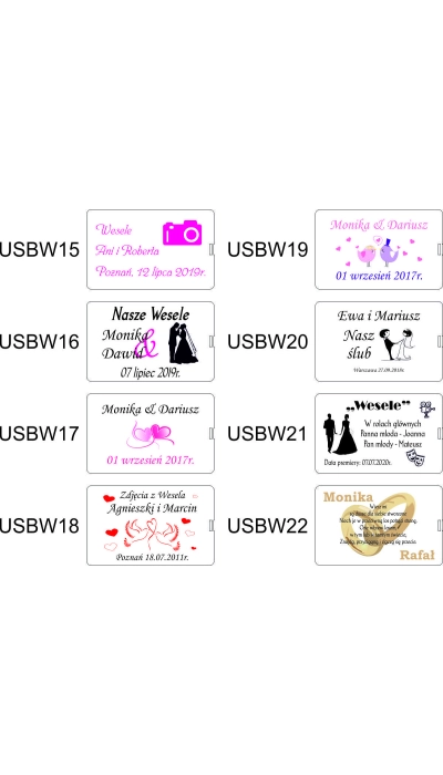 Pamięć USB na zdjęcia z wesela - karta